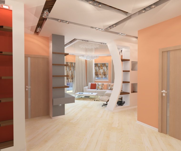 Перегородка кухни и прихожей