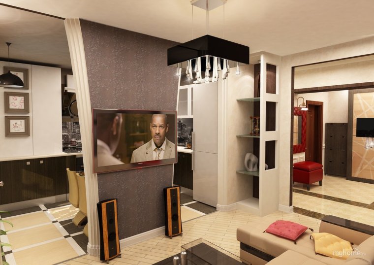 Планировка прихожая гостиная