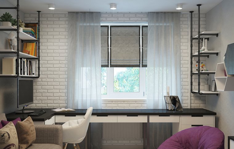 Интерьер кабинета в квартире