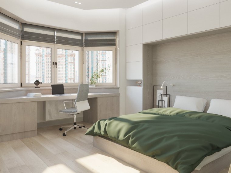 Столешница у окна в спальне