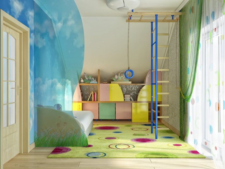 Детский уголок на мансарде