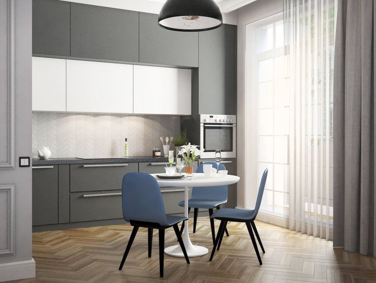 Шторы для серой кухни