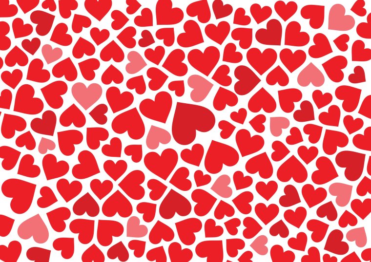 Сердечки много сердечек