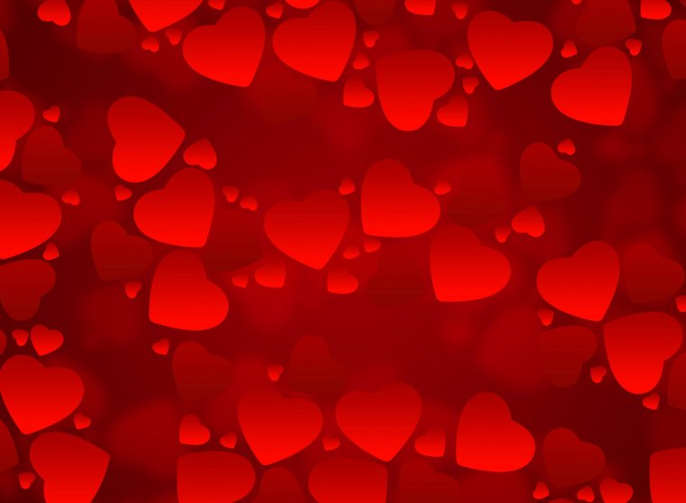 Оранжевый фон с сердечками