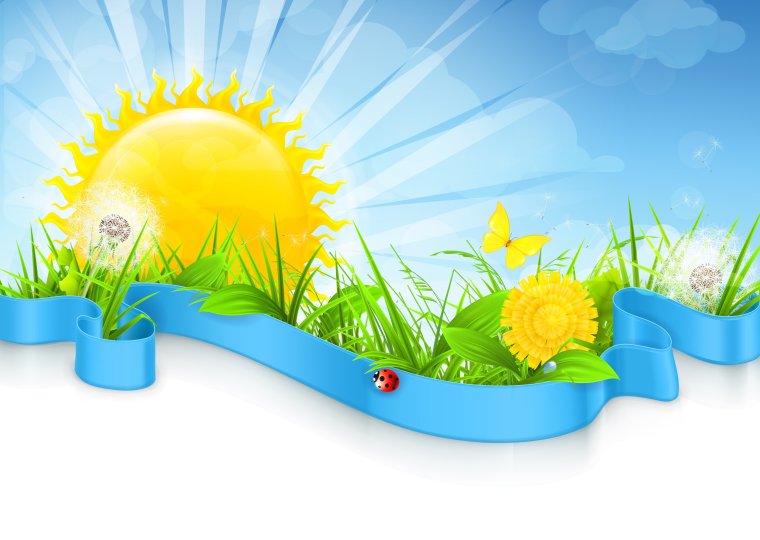 Летний фон с солнышком