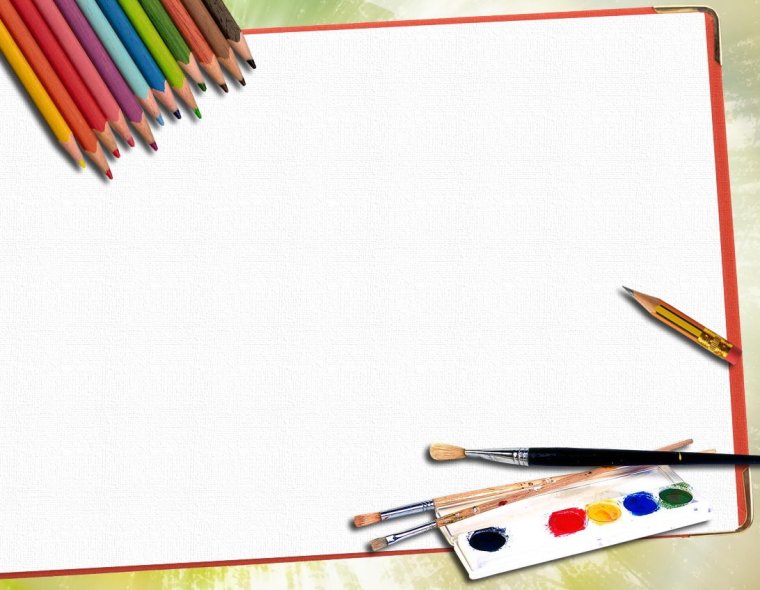 Рамка с карандашами и красками