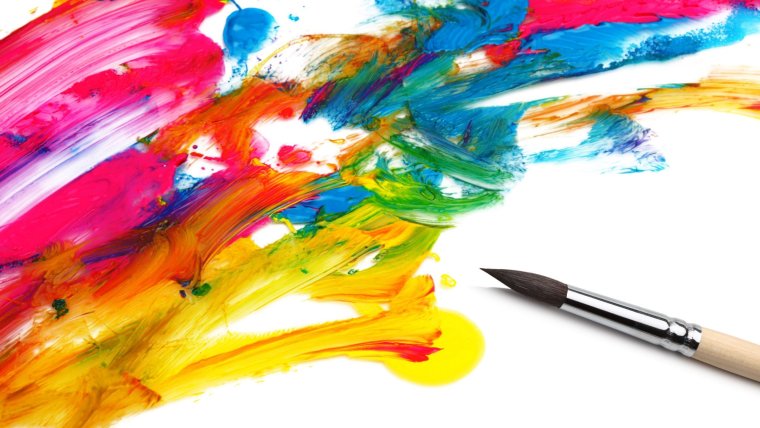 Краски с кисточкой