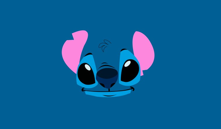 Стич на чёрном фоне