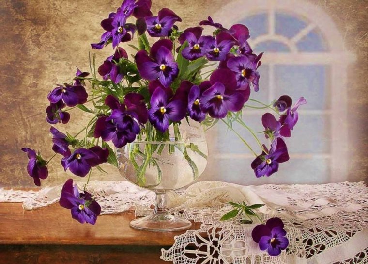 Шикпрная ваща с фиалочками