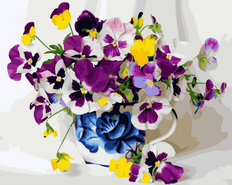 Цветы фиалки Анютины глазки