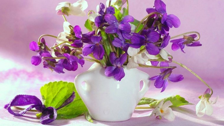 Натюрморт с фиалками