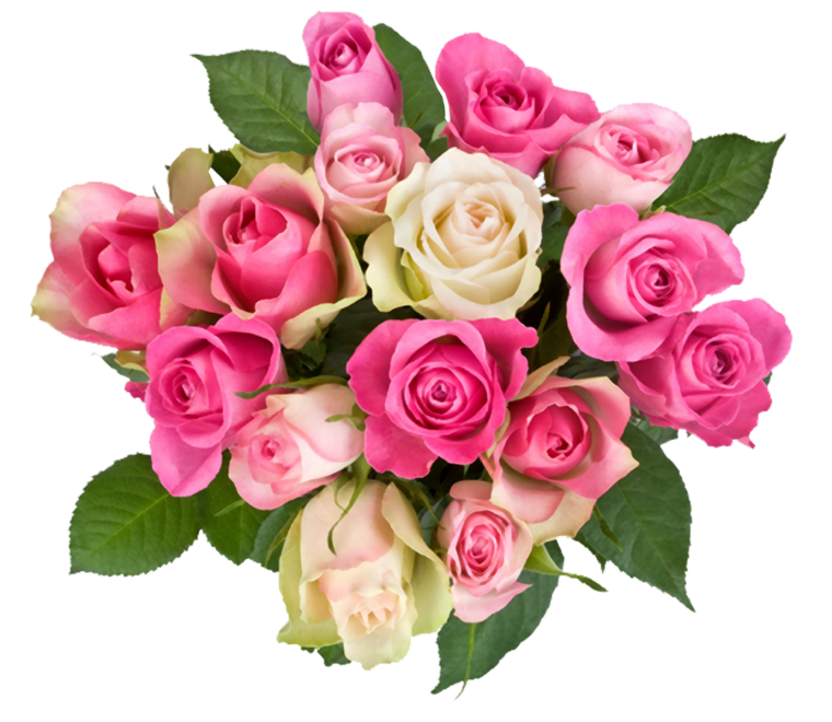 Букет цветов на прозрачном фоне