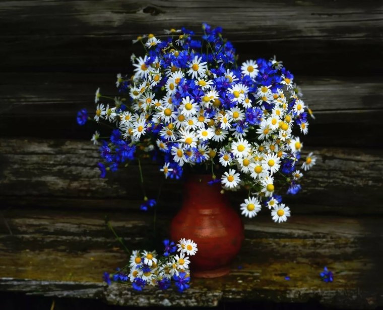 Букет невесты васильки