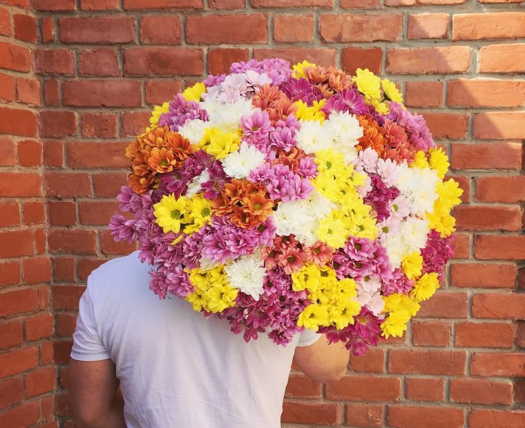 Большие хризантемы букет