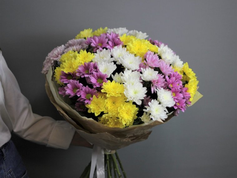 Красивые цветы хризантемы букет