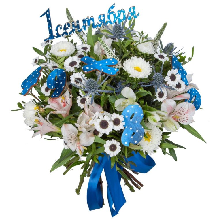 Оригинальный букет на первое сентября