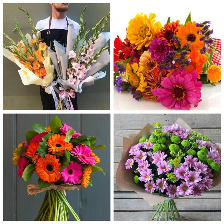 Цинии букет на 1 сентября