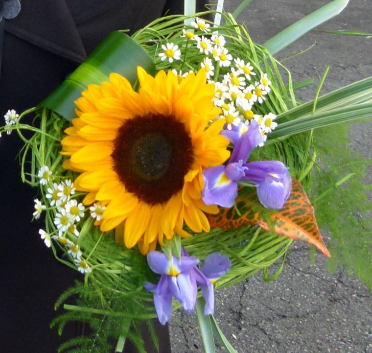 Букеты с огорода с подсолнухами