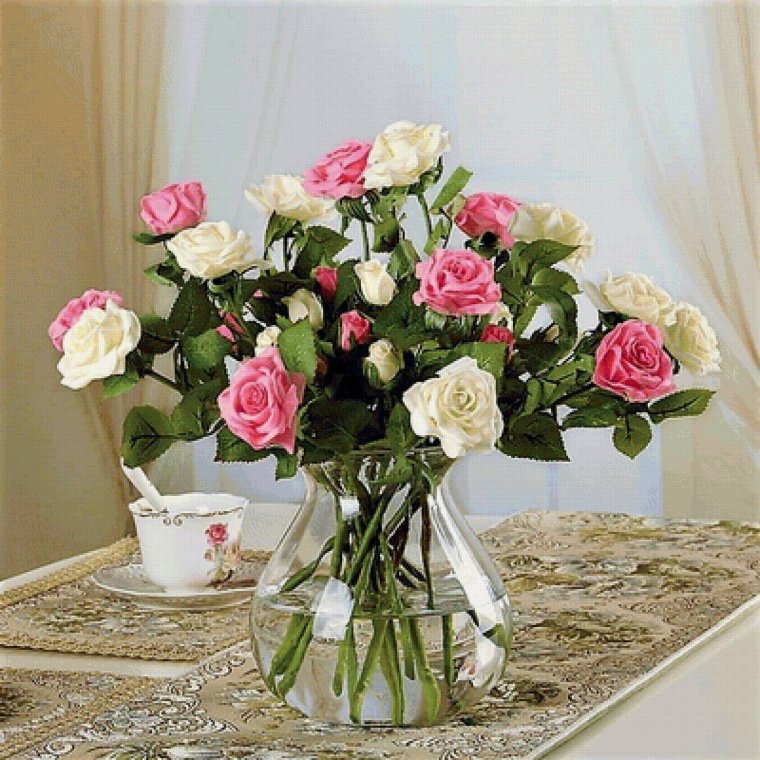 Букет цветов в интерьере