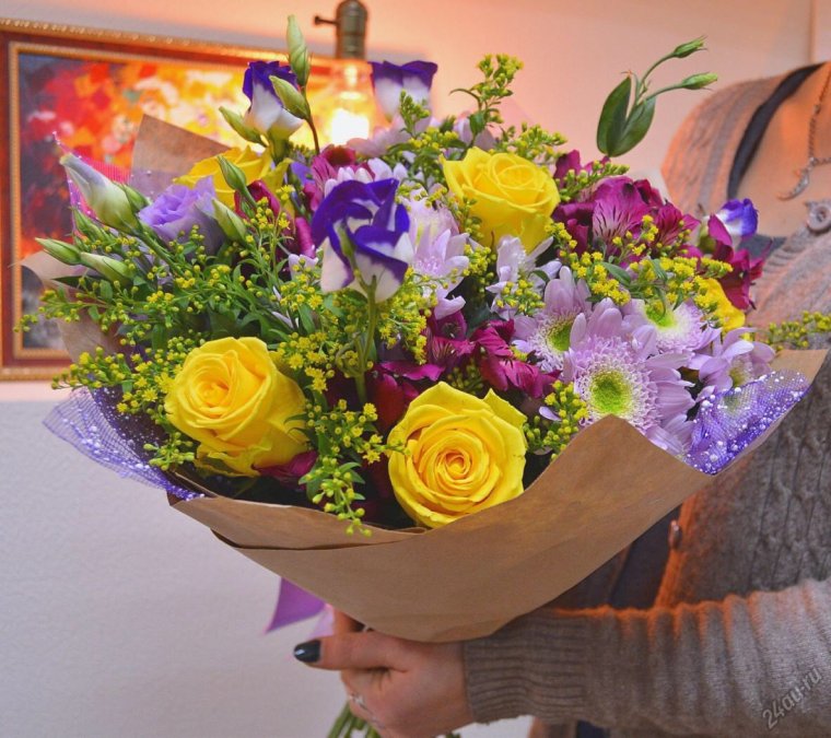 Красивые букеты из живых цветов