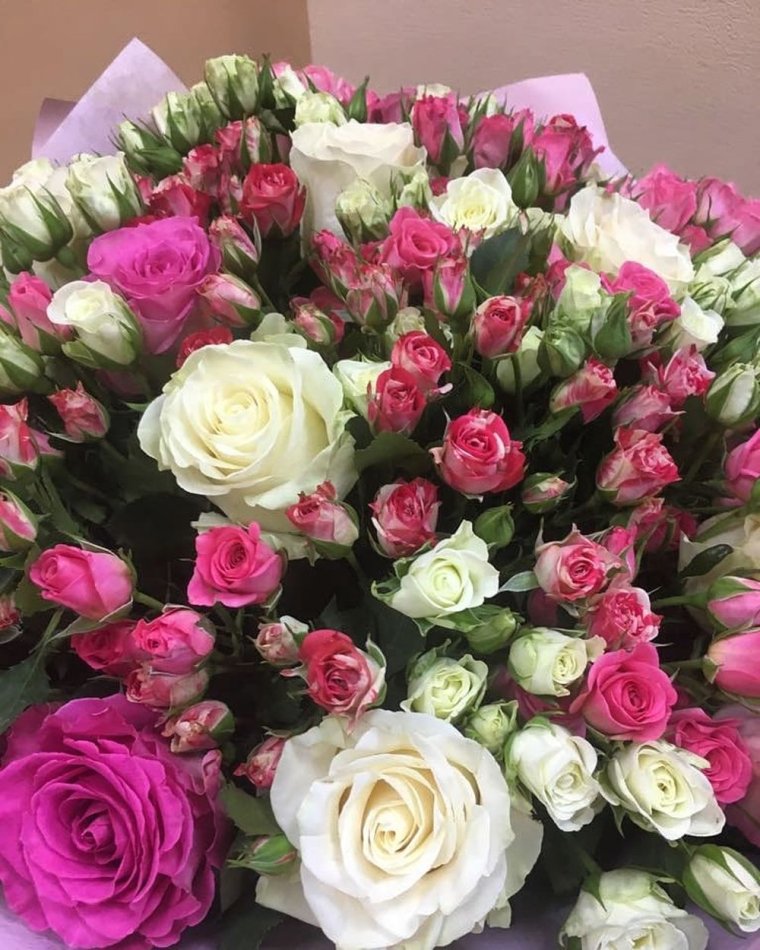 Букет живых роз