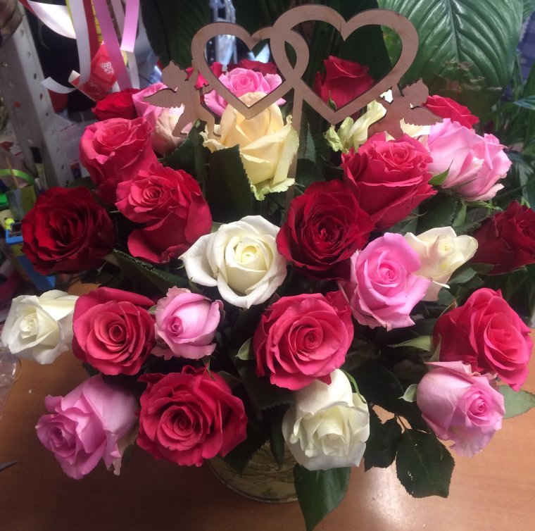 Настоящий букет цветов