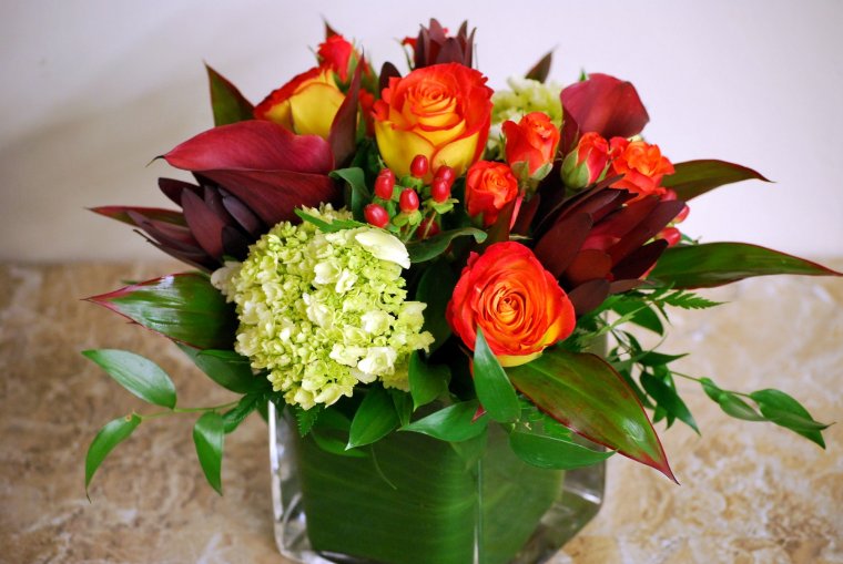 Букет на столе