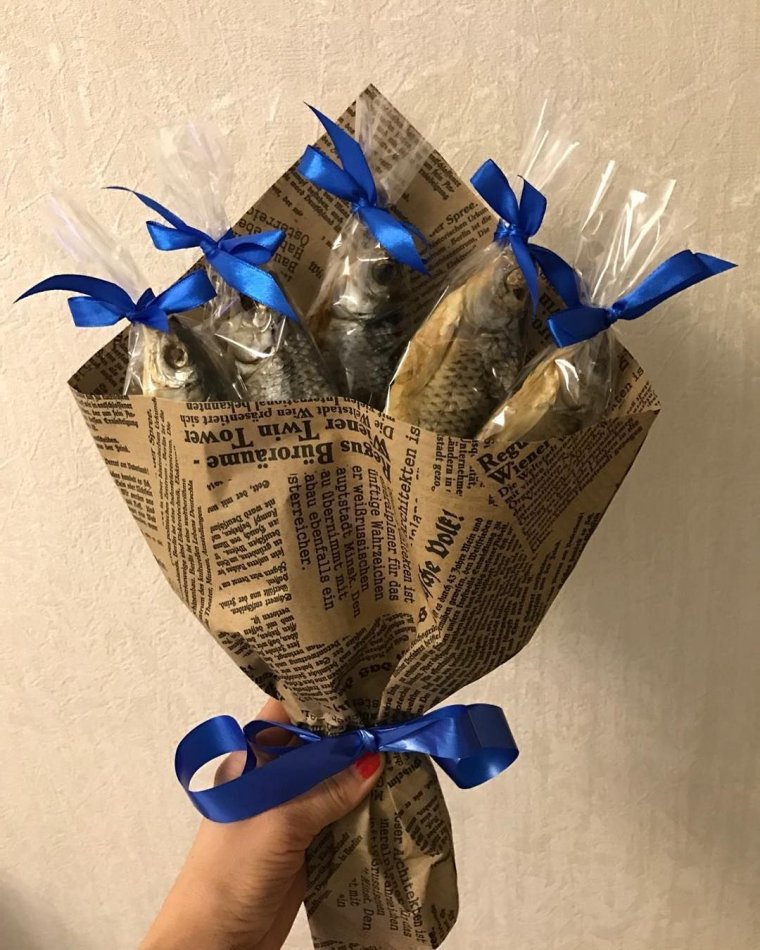 Мужские букеты из воблы