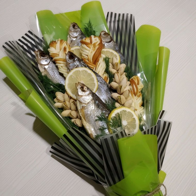 Мужской букет из рыбы