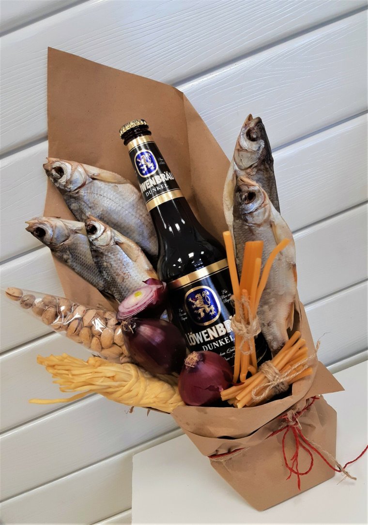 Мужской букет с рыбой