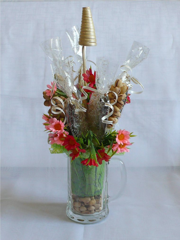 Мужской букет в кружке