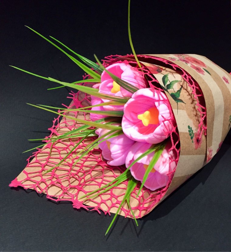 Упаковка мыльных букетов