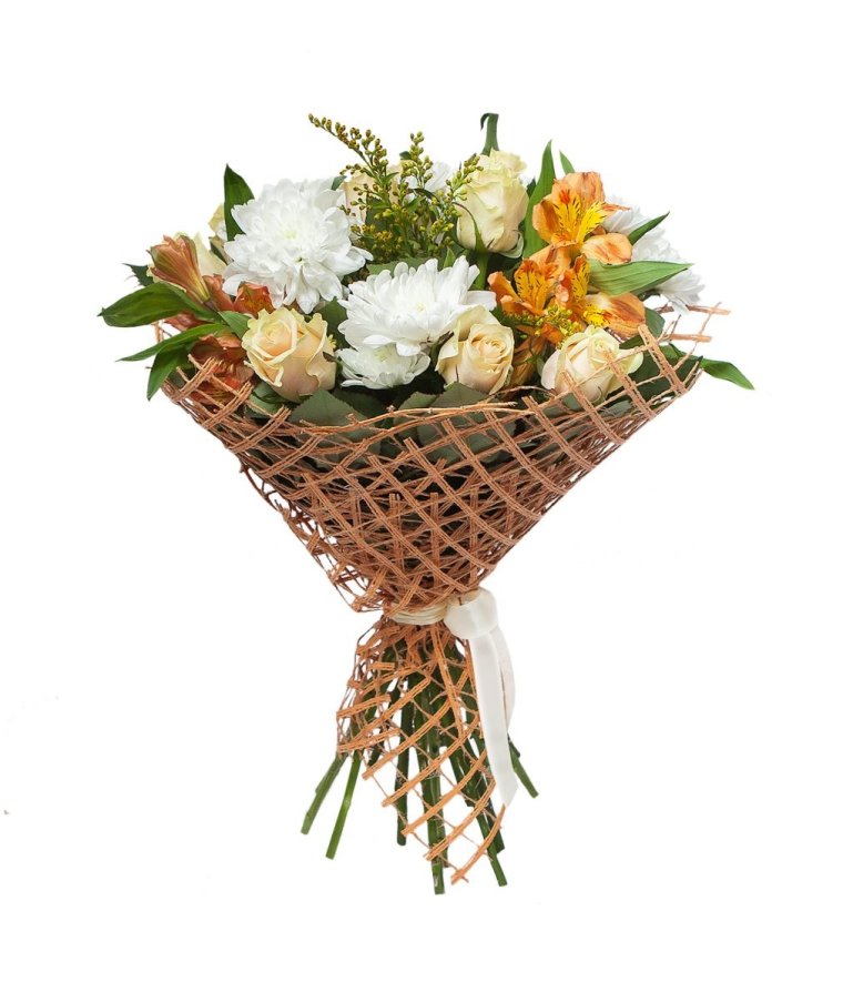 Букет в сетке