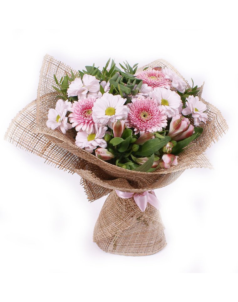Букет в мешковине