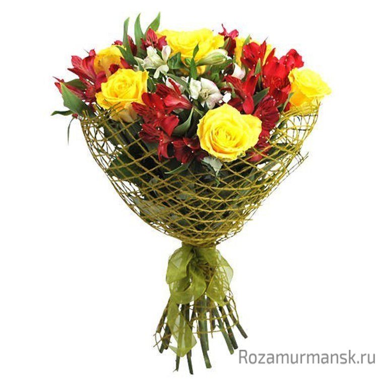 Букет из сетки для цветов