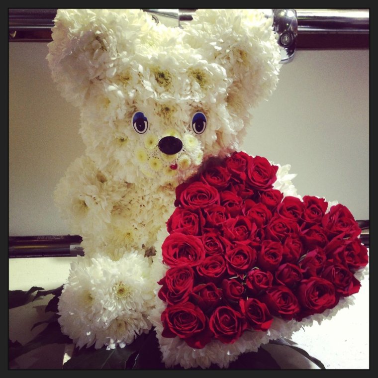 Мишка с розами