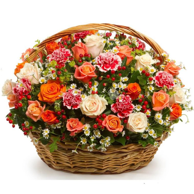 Цветы в корзинке