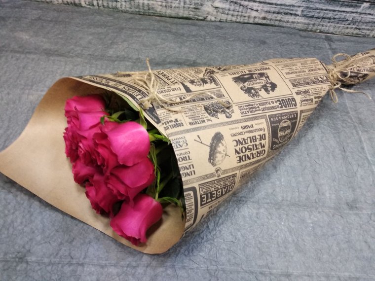 Букет в газетной упаковке