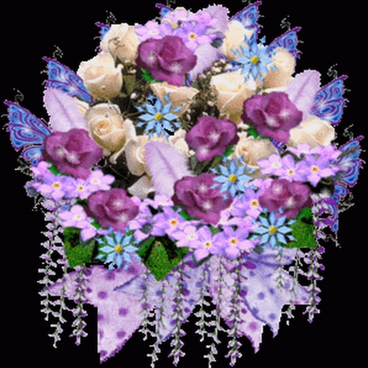 Мерцающие букеты цветов