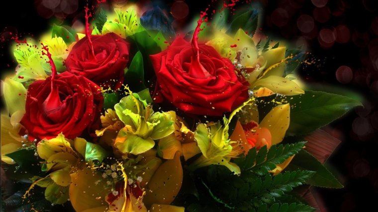 Сказочный букет цветов