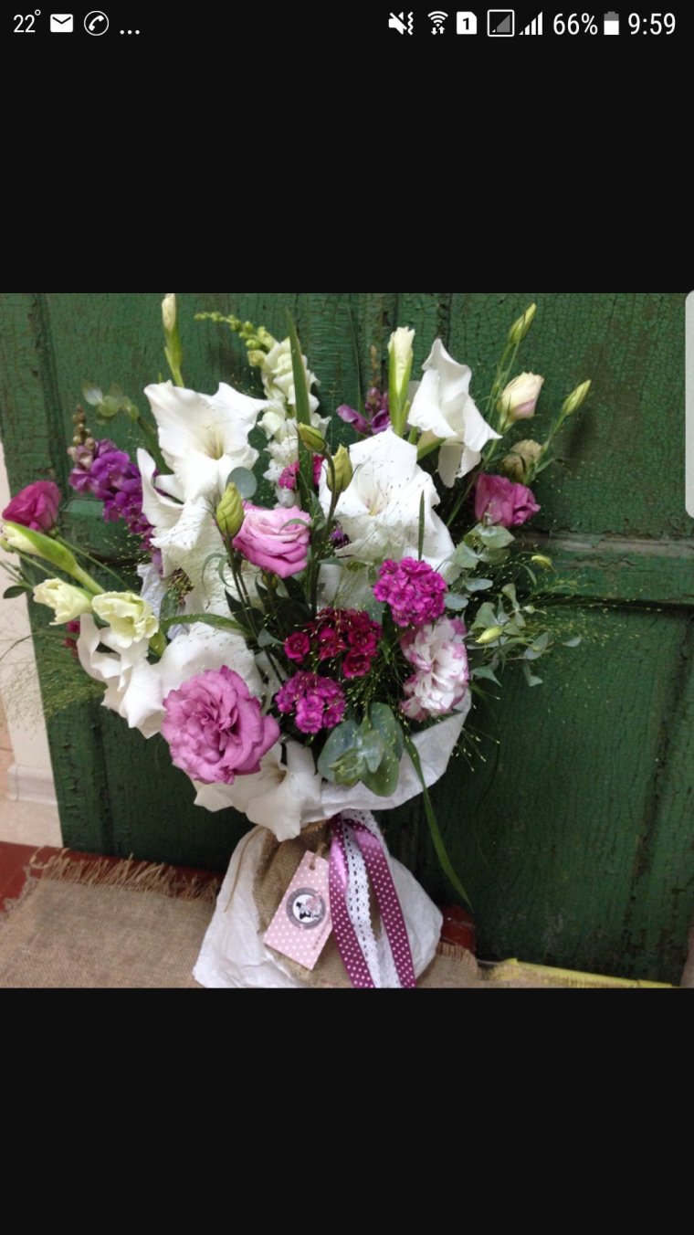 Свадебный букет с гладиолусами