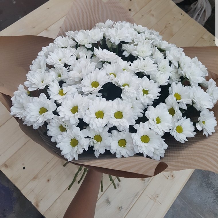 Красивый букет из ромашек