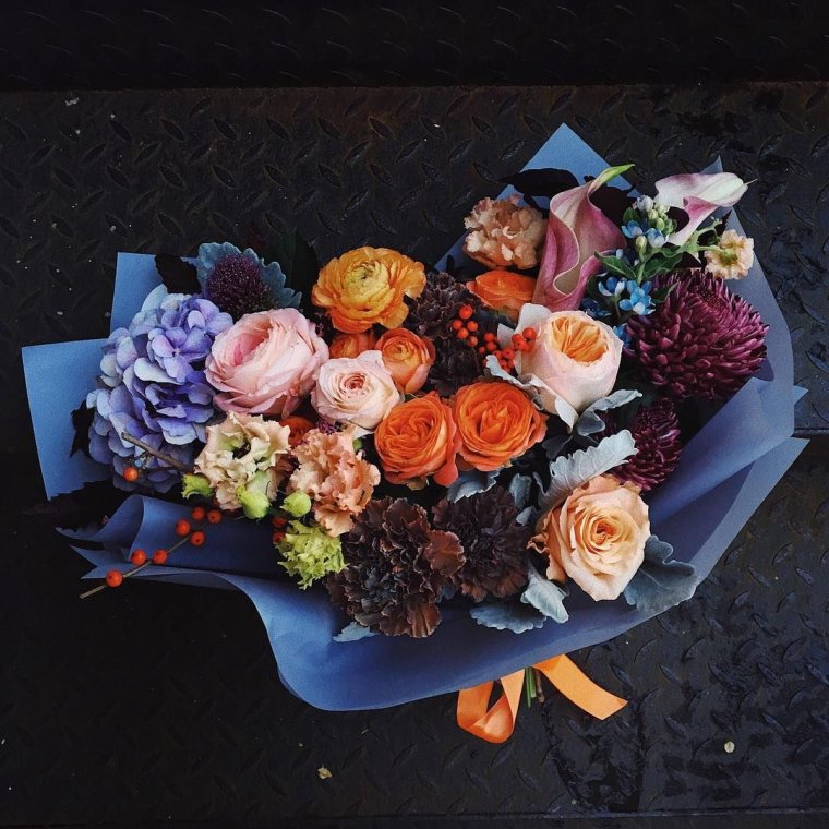 Букет с переходом цвета