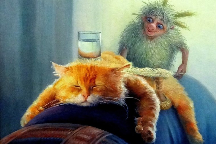 Картины кот и Домовой Алатырский Вячеслав