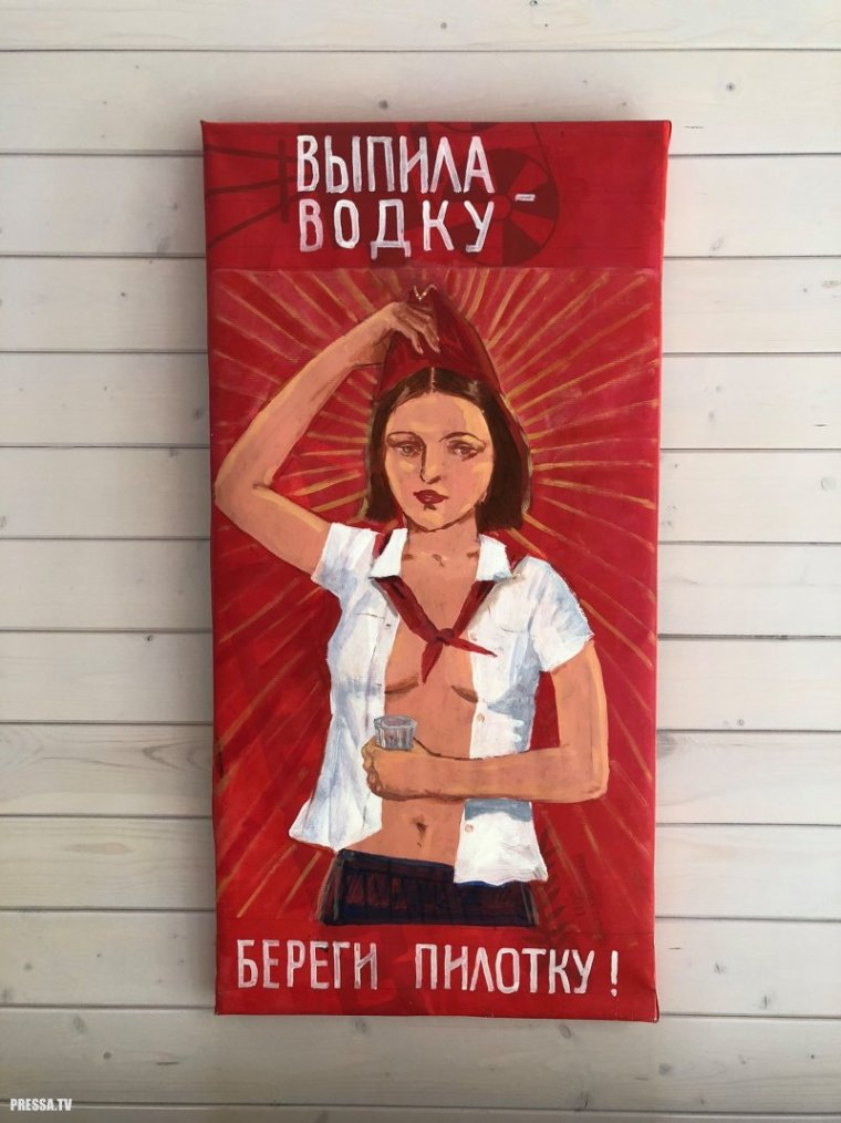 Плакат выпила водку береги пилотку