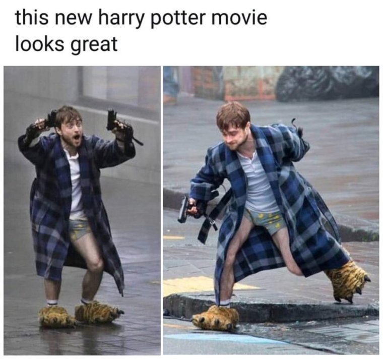 Гарри Поттер Мем в тапочках