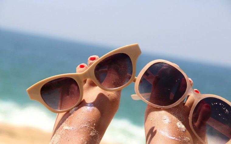 Очки песок лето