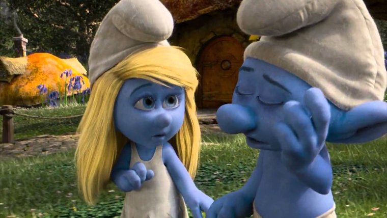 Смурфики Ворчун и Смурфетта