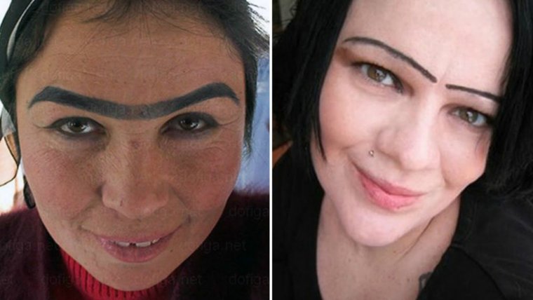 Накрашенные брови прикол