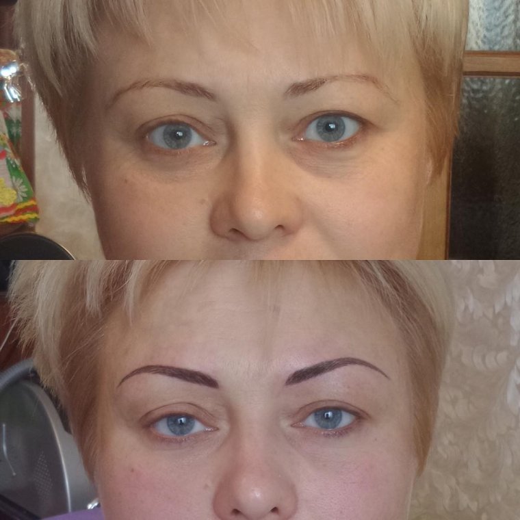 Тату макияж бровей